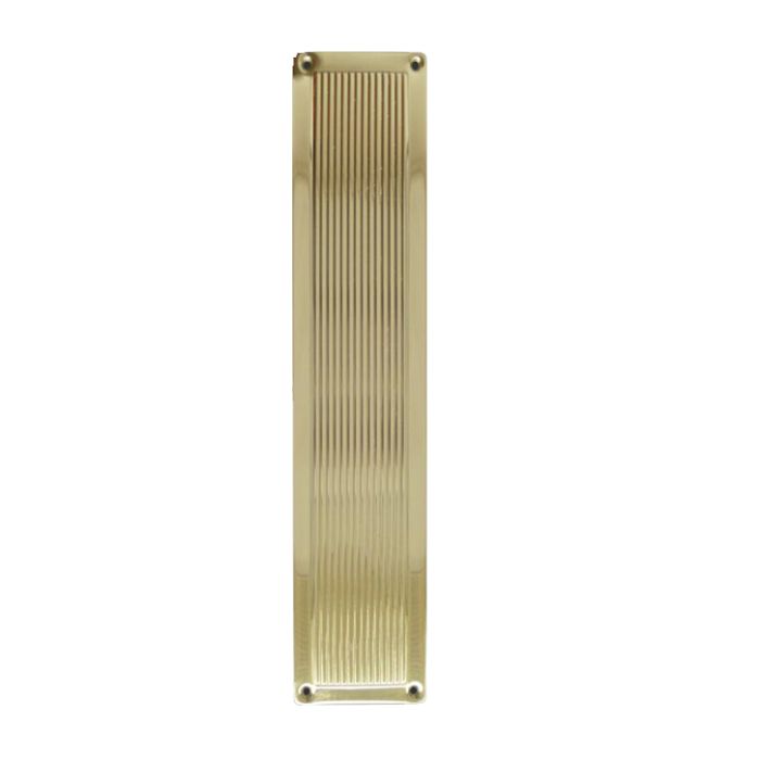 Reeded Fingerplate (305mm x 75mm), Polished Brass