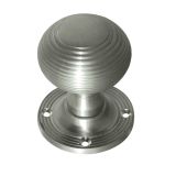 Reeded Mortice Door Knob, Satin Chrome (sold in pairs)