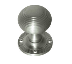 Reeded Mortice Door Knob, Satin Chrome (sold in pairs)