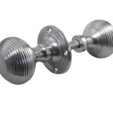 Reeded Rim Door Knob, Satin Chrome (sold in pairs)