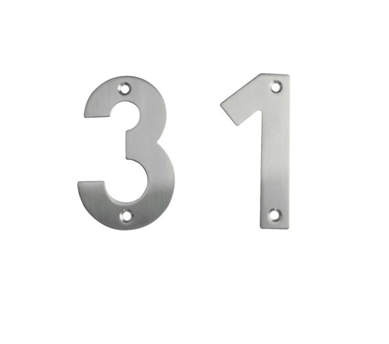 Screw Fix Numerals (0 – 9), Satin Stainless Steel
