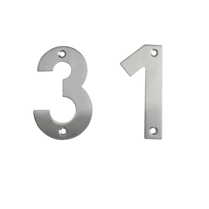 Screw Fix Numerals (0 – 9), Satin Stainless Steel