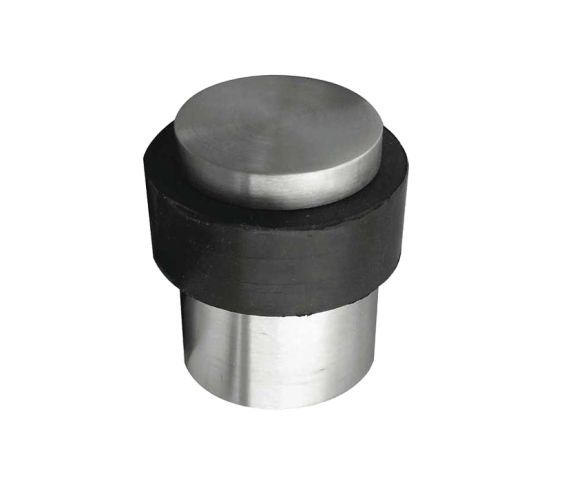 Cylinder Floor Mounted Door Stop (30mm x 40mm), Satin Stainless Steel