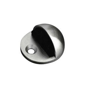 Oval Floor Mounted Door Stop (45mm x 22.5mm), Satin Stainless Steel