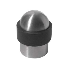 Dome Top Cylinder Floor Mounted Door Stop (30mm x 40mm), Satin Stainless Steel