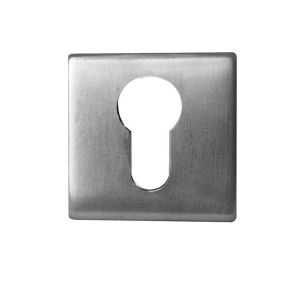Euro Profile Square Escutcheon (52mm x 52mm x 7mm), Satin Stainless Steel