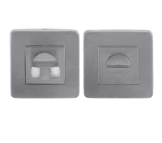 Square Bathroom Turn & Release (52mm x 7mm), Satin Stainless Steel