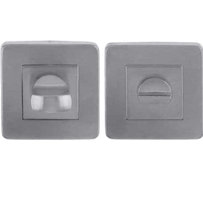 Square Bathroom Turn & Release (52mm x 7mm), Satin Stainless Steel