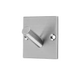 Square Single Robe Hook, Satin Stainless Steel
