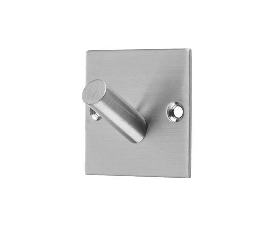 Square Single Robe Hook, Satin Stainless Steel