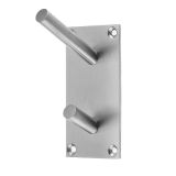 Hat & Coat Hook On Backplate, Satin Stainless Steel