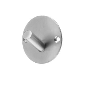 Round Single Robe Hook, Satin Stainless Steel