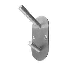 Hat & Coat Hook On Rounded Backplate, Satin Stainless Steel