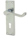 Victorian Scroll Lever Door Handles On Backplate – Satin Chrome Finish