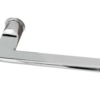 Reguitti Magro Door Handles On Minimal Round Rose, Polished Chrome (sold in pairs)