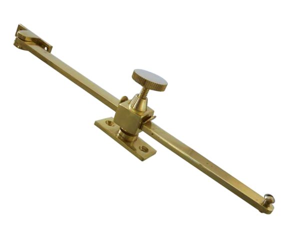 Sliding Screw Down Window Stay (10″ Or 12″), Polished Brass