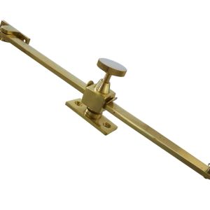 Sliding Screw Down Window Stay (10″ Or 12″), Polished Brass