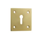 Standard Profile Square Escutcheon, Polished Brass