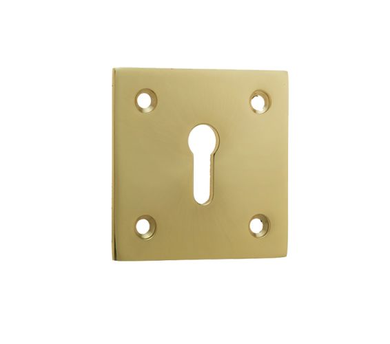 Standard Profile Square Escutcheon, Polished Brass