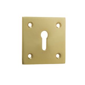 Standard Profile Square Escutcheon, Polished Brass