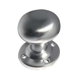 Contract Mushroom Mortice Door Knob (54mm Rose Diameter), Satin Chrome (sold in pairs)