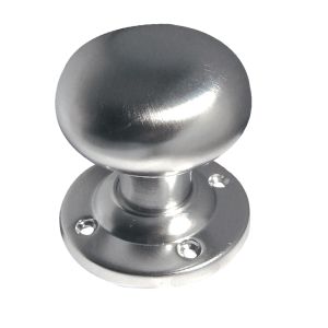 Contract Mushroom Mortice Door Knob (64mm Rose Diameter), Satin Chrome (sold in pairs)