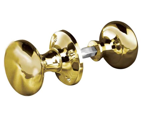 Mushroom Rim Door Knob – Polished Brass (sold in pairs)