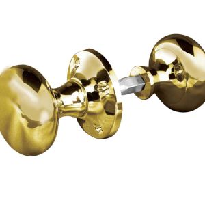 Mushroom Rim Door Knob – Polished Brass (sold in pairs)