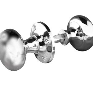 Mushroom Rim Door Knob, Polished Chrome (sold in pairs)