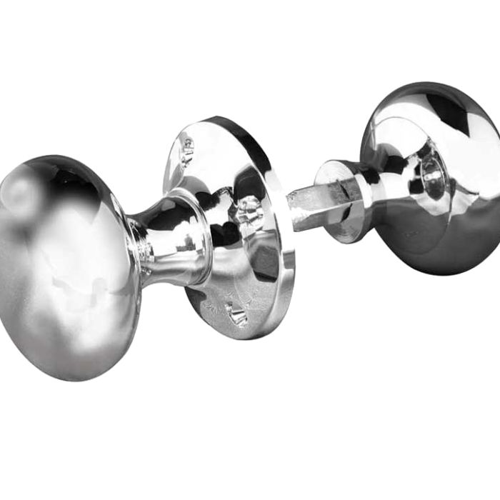 Mushroom Rim Door Knob, Polished Chrome (sold in pairs)
