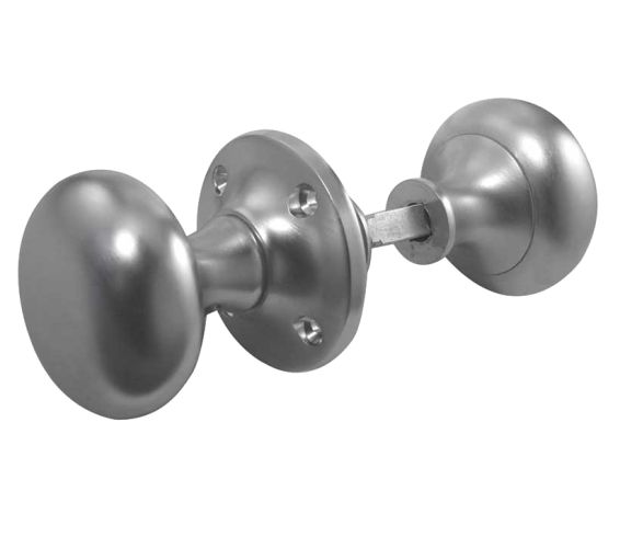 Mushroom Rim Door Knob – 51mm – Satin Chrome (sold in pairs)