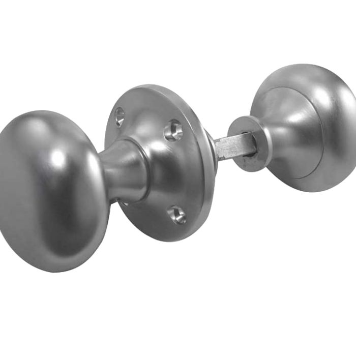 Mushroom Rim Door Knob – 51mm – Satin Chrome (sold in pairs)