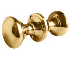 Contract Rim Door Knob, Polished Brass (sold in pairs)