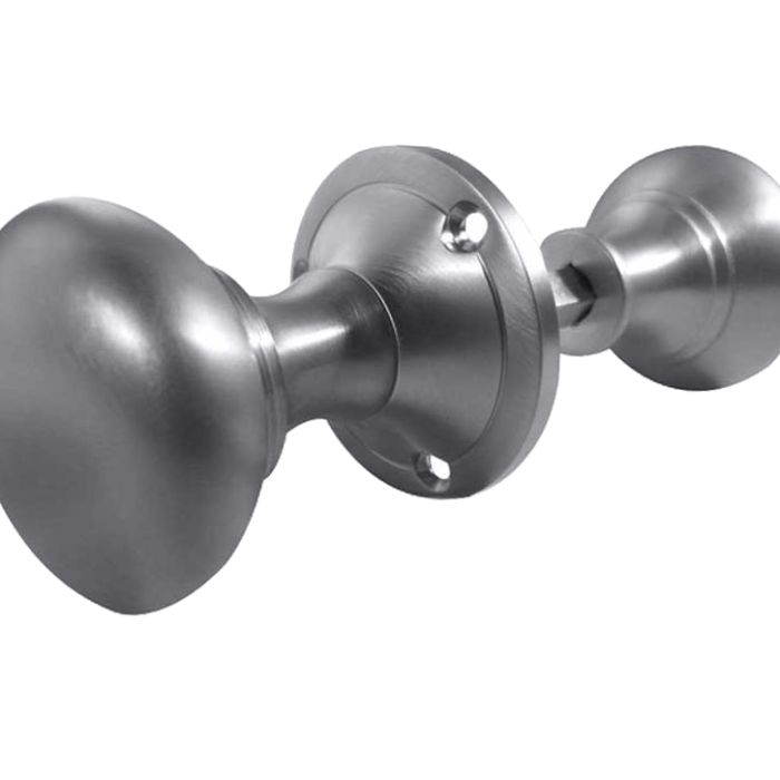 Contract Rim Door Knob, Satin Chrome (sold in pairs)
