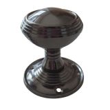 Lined Mortice Door Knob, Polished Black Nickel (sold in pairs)