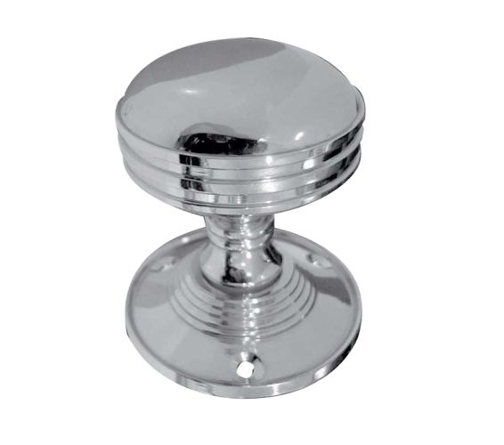 Ringed Mortice Door Knob, Polished Chrome (sold in pairs)