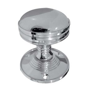 Ringed Mortice Door Knob, Polished Chrome (sold in pairs)