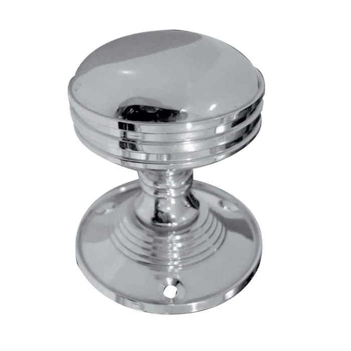 Ringed Mortice Door Knob, Polished Chrome (sold in pairs)