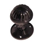 Fluted Mortice Door Knob, Polished Black Nickel (sold in pairs)