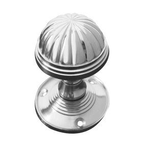 Fluted Mortice Door Knob, Polished Chrome (sold in pairs)
