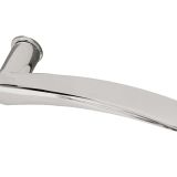 Reguitti Collina Door Handles On Minimal Round Rose, Polished Chrome  (sold in pairs)