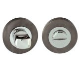 Bathroom Turn & Release (50mm x 10mm), Dual Finish Polished Chrome & Black Nickel