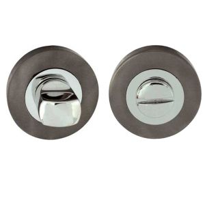 Bathroom Turn & Release (50mm x 10mm), Dual Finish Polished Chrome & Black Nickel