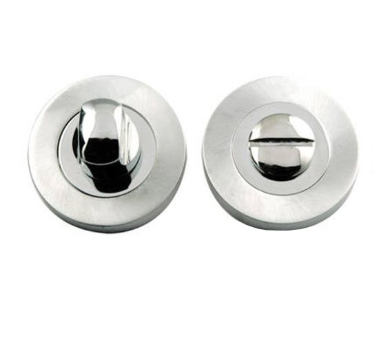 Bathroom Turn & Release (50mm x 10mm), Dual Finish Polished Chrome & Satin Chrome