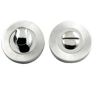 Bathroom Turn & Release (50mm x 10mm), Dual Finish Polished Chrome & Satin Chrome