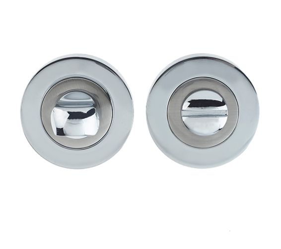 Bathroom Turn & Release (50mm x 10mm), Dual Finish Polished Chrome & Satin Nickel