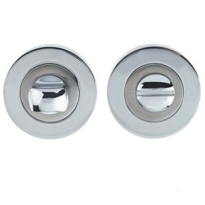 Bathroom Turn & Release (50mm x 10mm), Dual Finish Polished Chrome & Satin Nickel