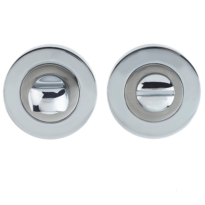 Bathroom Turn & Release (50mm x 10mm), Dual Finish Polished Chrome & Satin Nickel