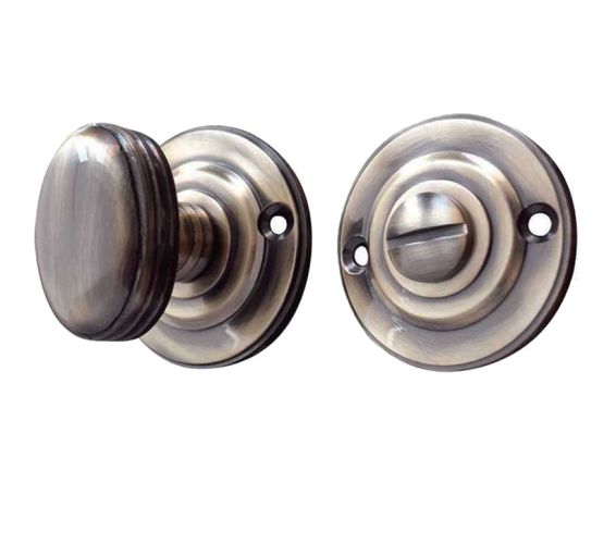 Round Bathroom Turn & Release (40mm Diameter), Antique Brass