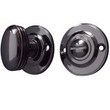 Round Bathroom Turn & Release (40mm Diameter), Polished Black Nickel